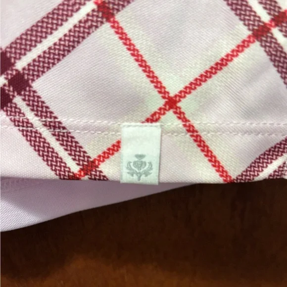 Lady Hagan Bias Clubhouse Plaid Pink Sleeveless Polo - Picture 4 of 5